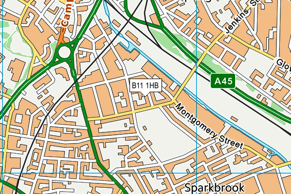 B11 1HB map - OS VectorMap District (Ordnance Survey)