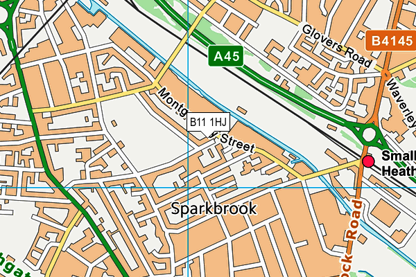 B11 1HJ map - OS VectorMap District (Ordnance Survey)