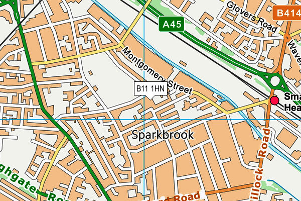 B11 1HN map - OS VectorMap District (Ordnance Survey)