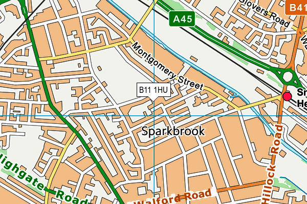 B11 1HU map - OS VectorMap District (Ordnance Survey)