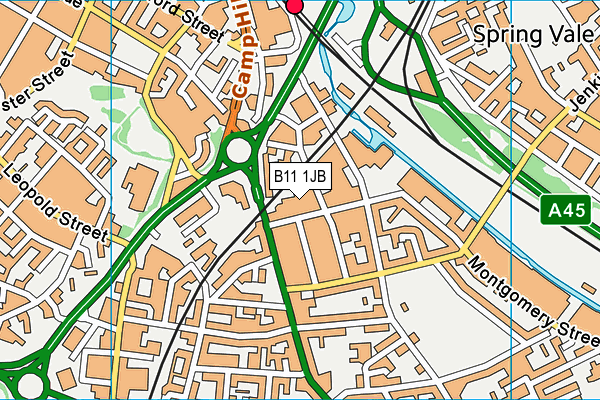 B11 1JB map - OS VectorMap District (Ordnance Survey)