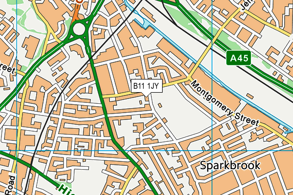 B11 1JY map - OS VectorMap District (Ordnance Survey)
