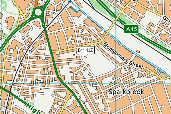 B11 1JZ map - OS VectorMap District (Ordnance Survey)