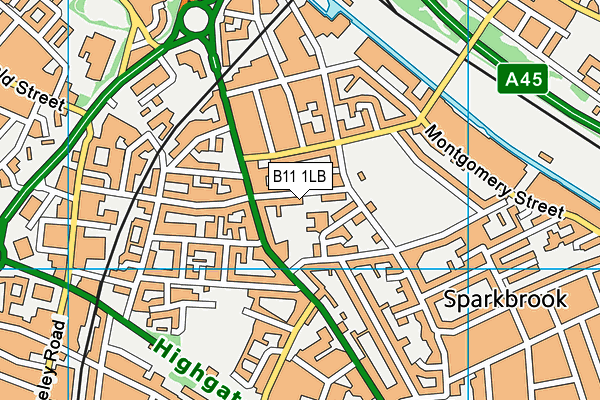 B11 1LB map - OS VectorMap District (Ordnance Survey)