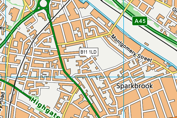 B11 1LD map - OS VectorMap District (Ordnance Survey)