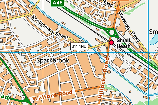 B11 1ND map - OS VectorMap District (Ordnance Survey)