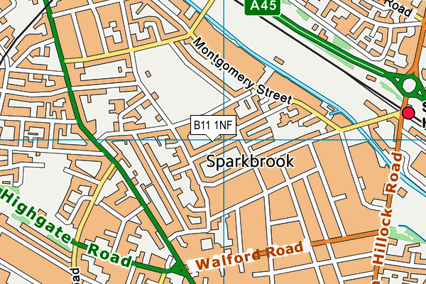 B11 1NF map - OS VectorMap District (Ordnance Survey)