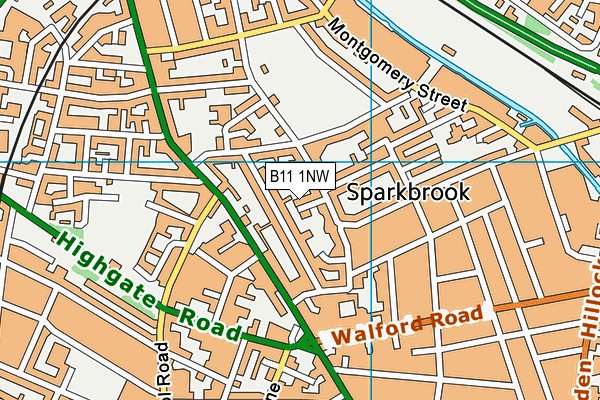 B11 1NW map - OS VectorMap District (Ordnance Survey)