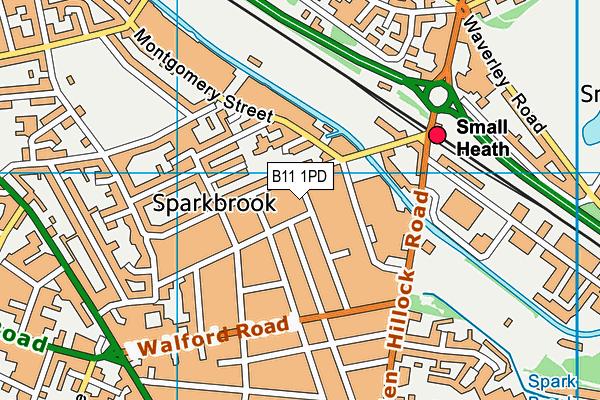 B11 1PD map - OS VectorMap District (Ordnance Survey)