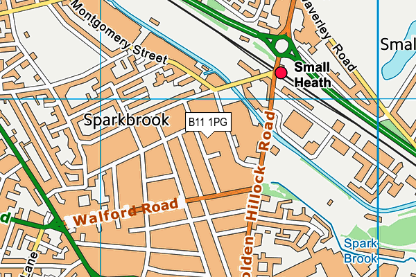 B11 1PG map - OS VectorMap District (Ordnance Survey)