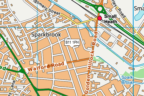 B11 1PH map - OS VectorMap District (Ordnance Survey)