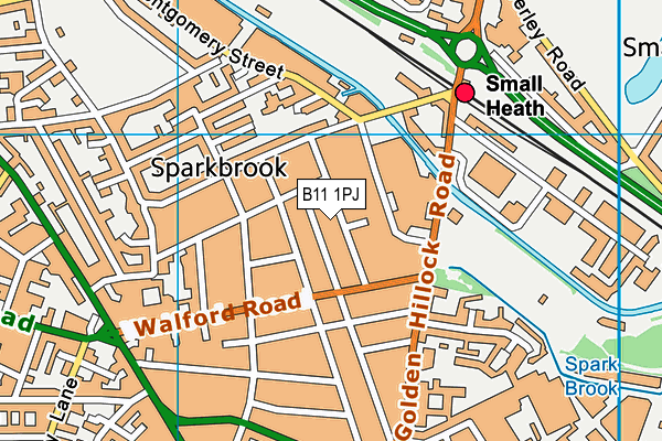 B11 1PJ map - OS VectorMap District (Ordnance Survey)