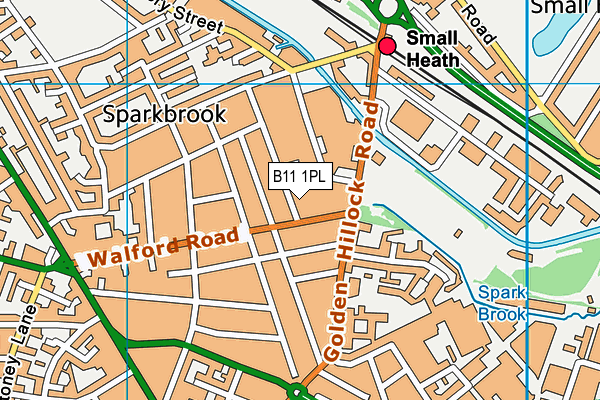 Jamia Islamia Birmingham map (B11 1PL) - OS VectorMap District (Ordnance Survey)