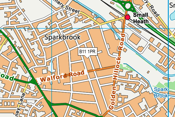 B11 1PR map - OS VectorMap District (Ordnance Survey)