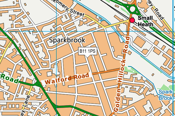 B11 1PS map - OS VectorMap District (Ordnance Survey)