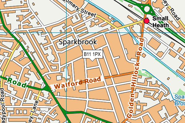 B11 1PX map - OS VectorMap District (Ordnance Survey)