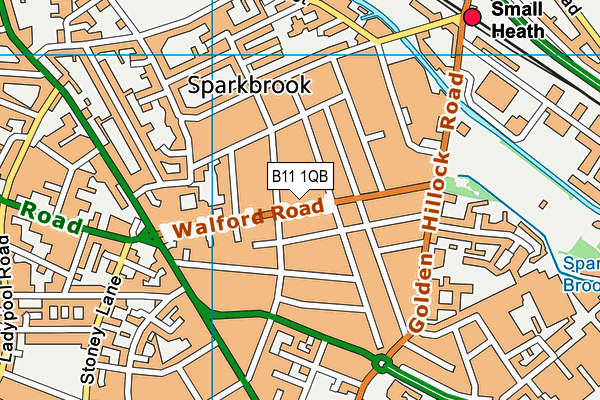 B11 1QB map - OS VectorMap District (Ordnance Survey)