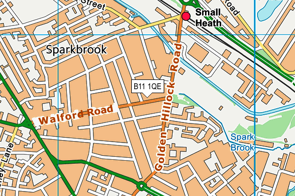 B11 1QE map - OS VectorMap District (Ordnance Survey)