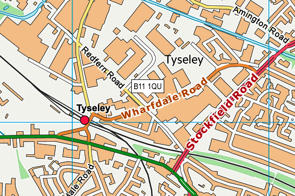 B11 1QU map - OS VectorMap District (Ordnance Survey)