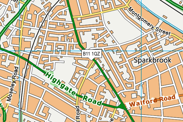 B11 1QZ map - OS VectorMap District (Ordnance Survey)