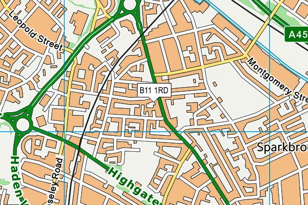 B11 1RD map - OS VectorMap District (Ordnance Survey)