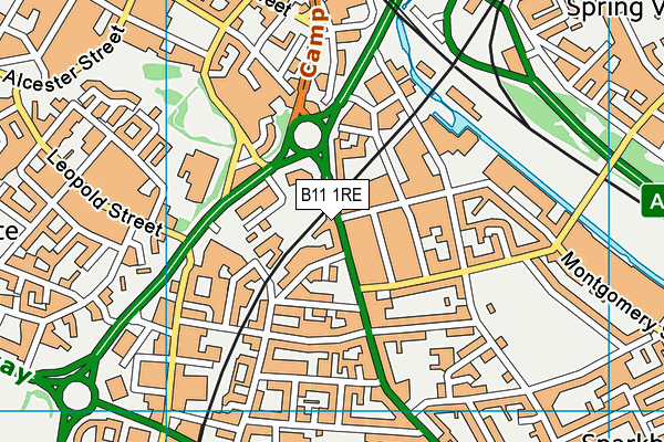 B11 1RE map - OS VectorMap District (Ordnance Survey)