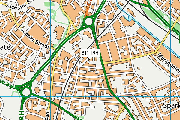 B11 1RH map - OS VectorMap District (Ordnance Survey)