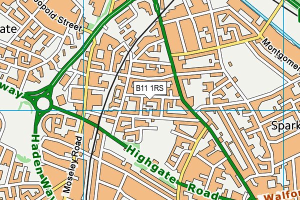 B11 1RS map - OS VectorMap District (Ordnance Survey)