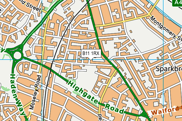 B11 1RX map - OS VectorMap District (Ordnance Survey)