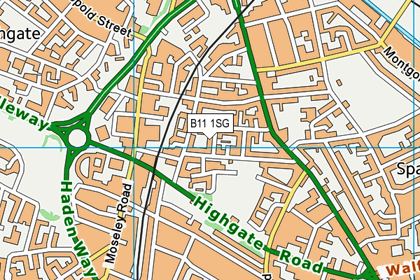 B11 1SG map - OS VectorMap District (Ordnance Survey)