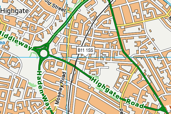 B11 1SS map - OS VectorMap District (Ordnance Survey)