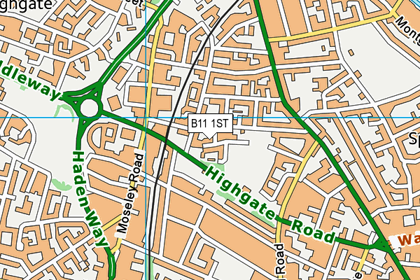 B11 1ST map - OS VectorMap District (Ordnance Survey)