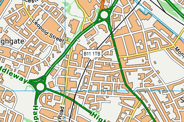 B11 1TB map - OS VectorMap District (Ordnance Survey)