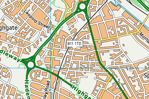 B11 1TD map - OS VectorMap District (Ordnance Survey)