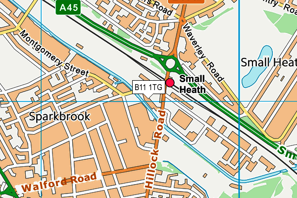 B11 1TG map - OS VectorMap District (Ordnance Survey)