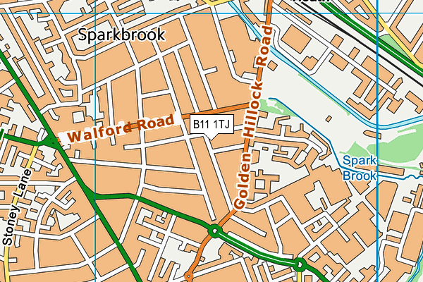 B11 1TJ map - OS VectorMap District (Ordnance Survey)