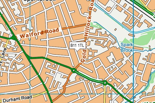 B11 1TL map - OS VectorMap District (Ordnance Survey)