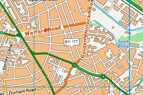 B11 1TT map - OS VectorMap District (Ordnance Survey)