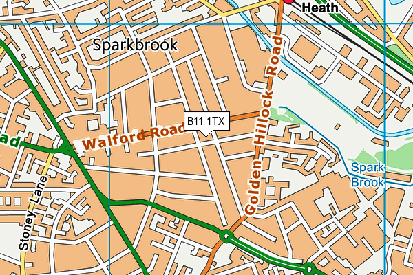 B11 1TX map - OS VectorMap District (Ordnance Survey)