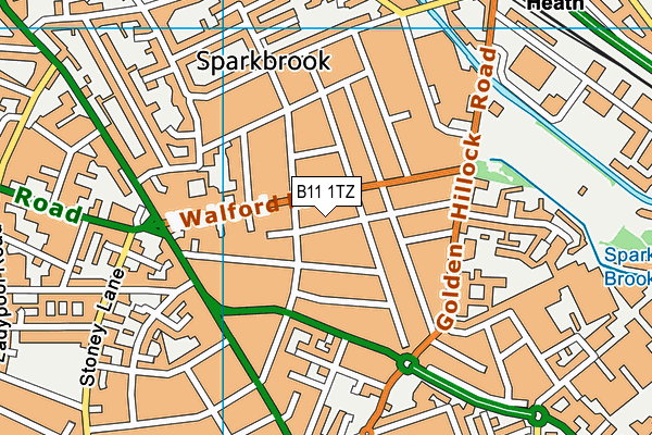 B11 1TZ map - OS VectorMap District (Ordnance Survey)