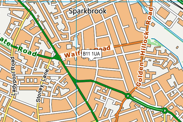 B11 1UA map - OS VectorMap District (Ordnance Survey)