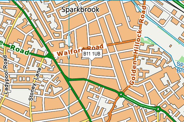 B11 1UB map - OS VectorMap District (Ordnance Survey)