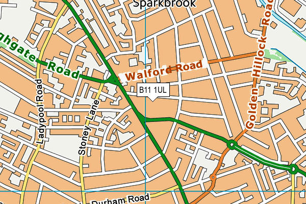 B11 1UL map - OS VectorMap District (Ordnance Survey)