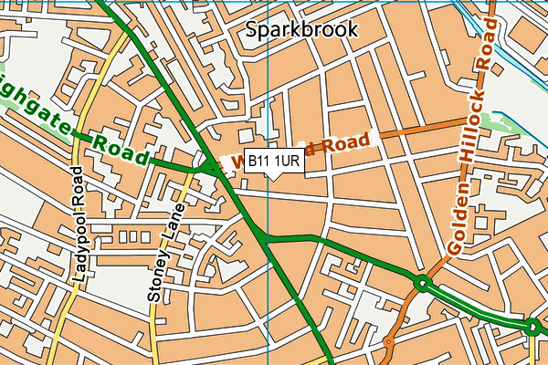 B11 1UR map - OS VectorMap District (Ordnance Survey)