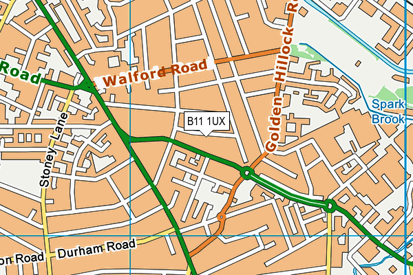 B11 1UX map - OS VectorMap District (Ordnance Survey)