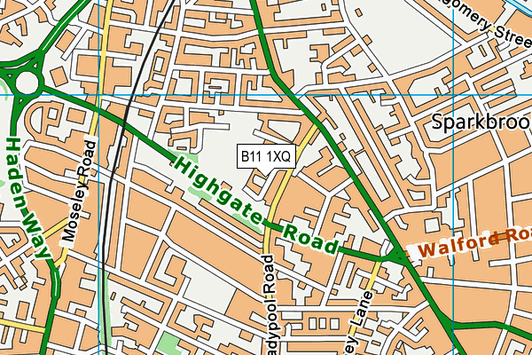 B11 1XQ map - OS VectorMap District (Ordnance Survey)