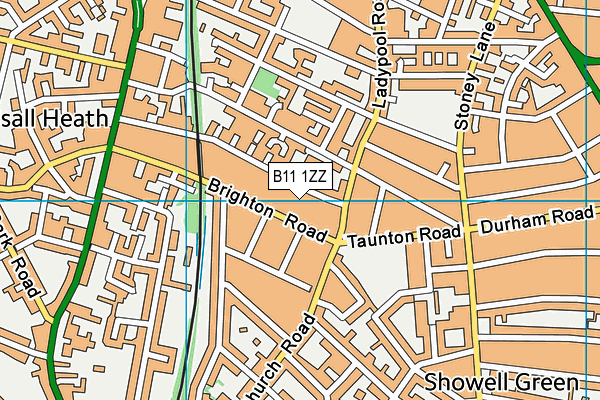 B11 1ZZ map - OS VectorMap District (Ordnance Survey)