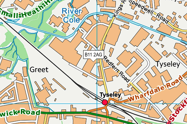 B11 2AG map - OS VectorMap District (Ordnance Survey)