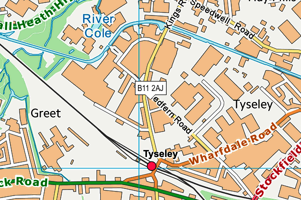 B11 2AJ map - OS VectorMap District (Ordnance Survey)