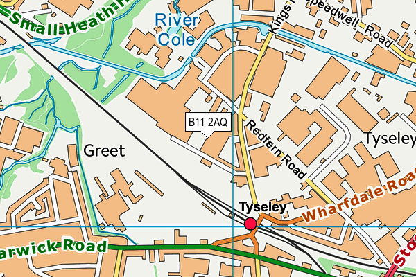 B11 2AQ map - OS VectorMap District (Ordnance Survey)